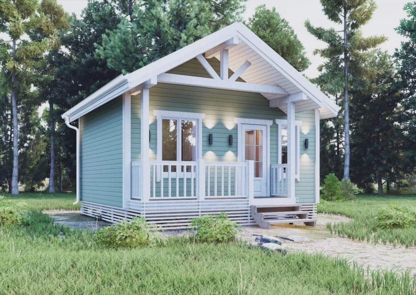 Дачный каркасный дом, 30 м²